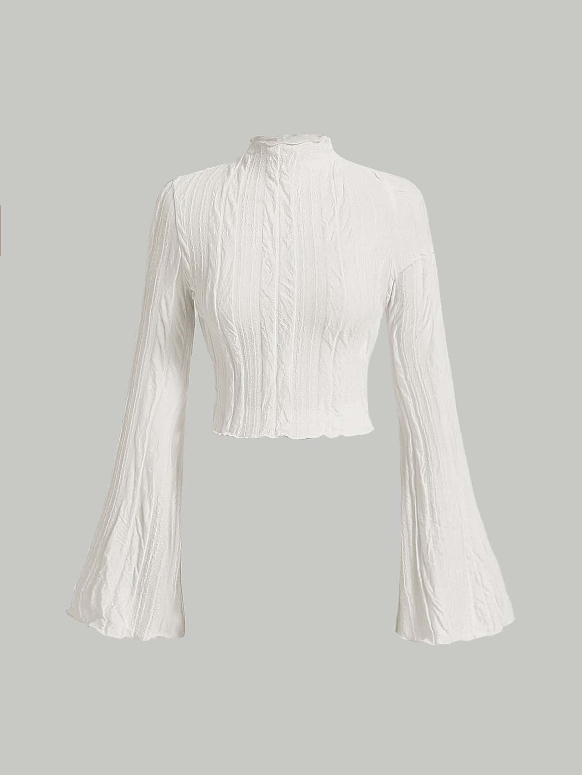 MOD Mock Neck Lettuce Trim Tee