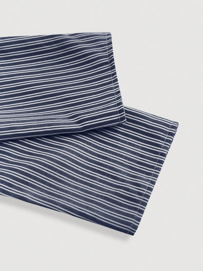 MOD Women's Navy & White Striped Turndown Collar Fold-Over Long Sleeve Business Casual Women Blouses,Autumn Office Work Shirt,90s Tops,Fall