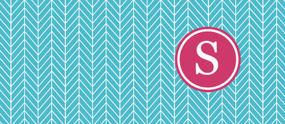 Monogram Mug - Blue and White Chevron