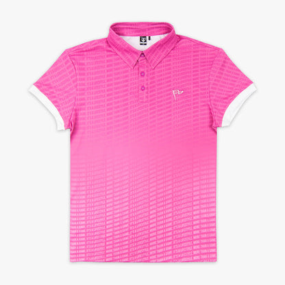 Pink and white More Than a Game Gradient polo — front view