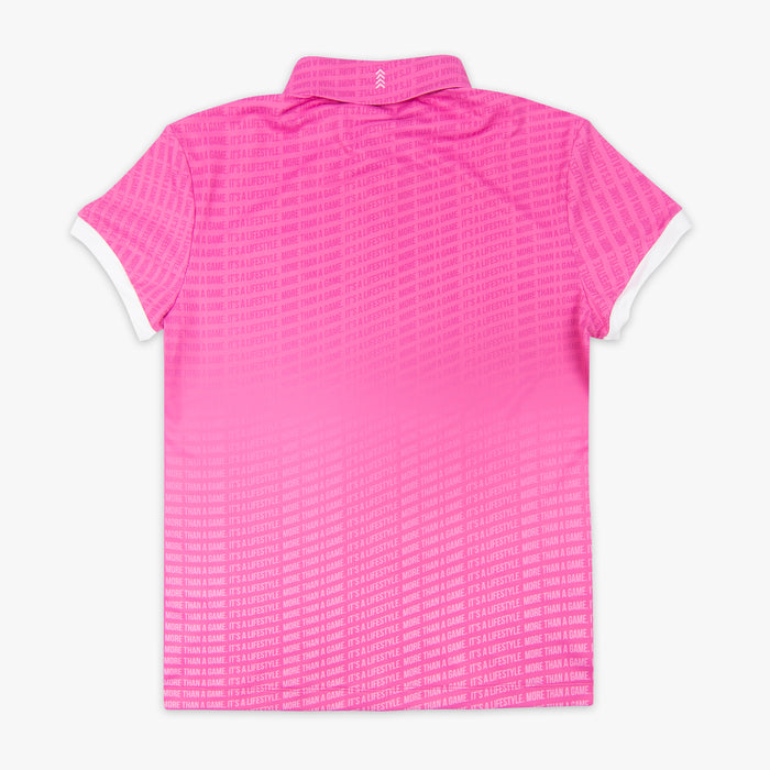 Pink and white More Than a Game Gradient polo — back view