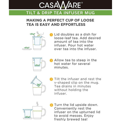 Mug + Infuser, Orange or Green, 14 oz