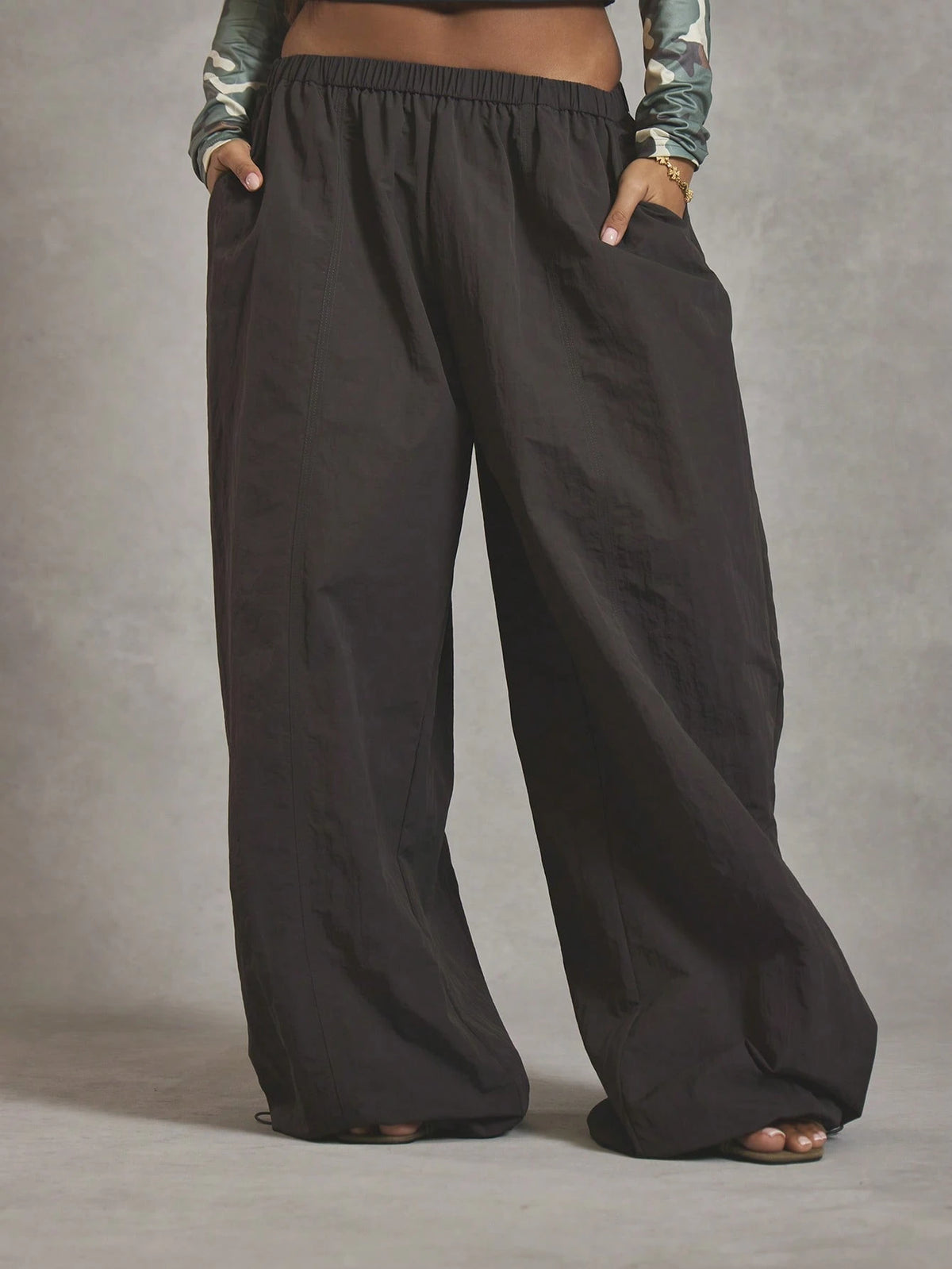 MUSERA Elasticated Waist Nylon Parachute Trousers Cool Girl Streetstyle Everyday Autumn 1997 Elegant Fall Summer Casual Holiday