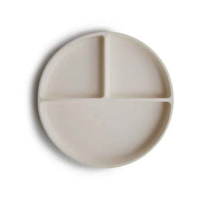 Mushie® Silikonski krožnik z vakumskim dnom Ivory/Sand Mushie