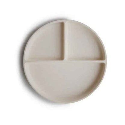 Mushie® Silikonski krožnik z vakumskim dnom Ivory/Sand Mushie
