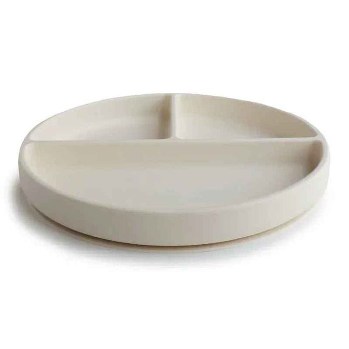 Mushie® Silikonski krožnik z vakumskim dnom Ivory/Sand Mushie