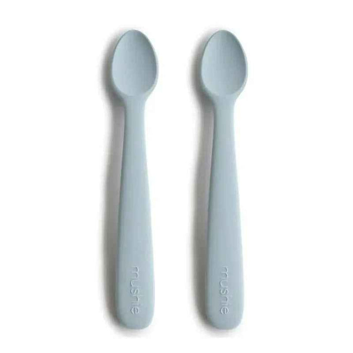 Mushie® Set dveh silikonskih žličk Powder Blue Mushie