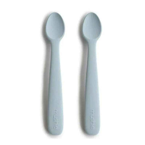 Mushie® Set dveh silikonskih žličk Powder Blue Mushie