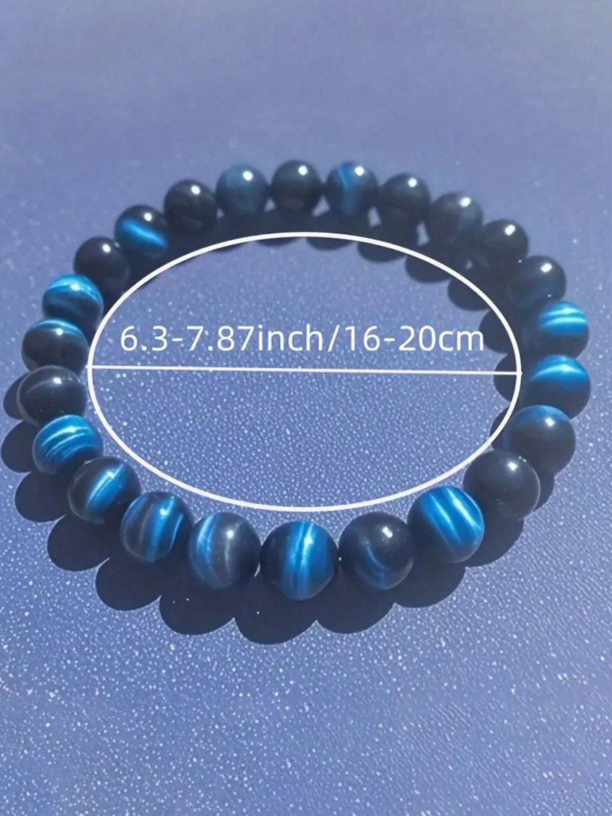 Navy Blue Tiger Eye Pendant Bracelet- Symbolizing Wisdom And Decisiveness, Natural Stone Layered Design, Suitable For Casual Dates, Parties And Formal Events, Elegant Cat Eye Jewelry Effect, For Men