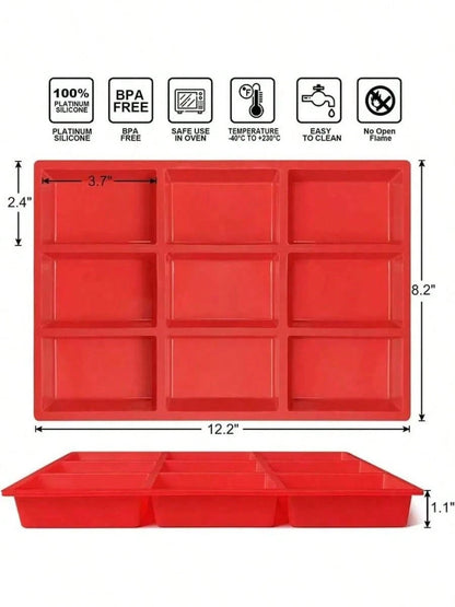 New 1pc Silicone Mini Loaf Pans, Silicone Baking Mold, Non-Stick Mini Bread Pans, 9 Cavities Silicone Bread Baking Mold, Perfect For Mini Loaf, Cake, Bread And Meatloaf, Cake, Brownie, Heat-Resistant