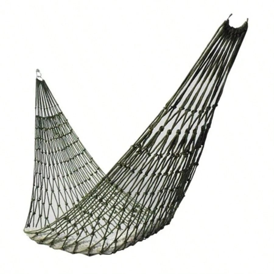 Nylon Rope Mesh Hammock, Outdoor Sleeping Net Bed, Portable Camping Garden Beach Yard Travel Hammock, Hanging Bed Swing