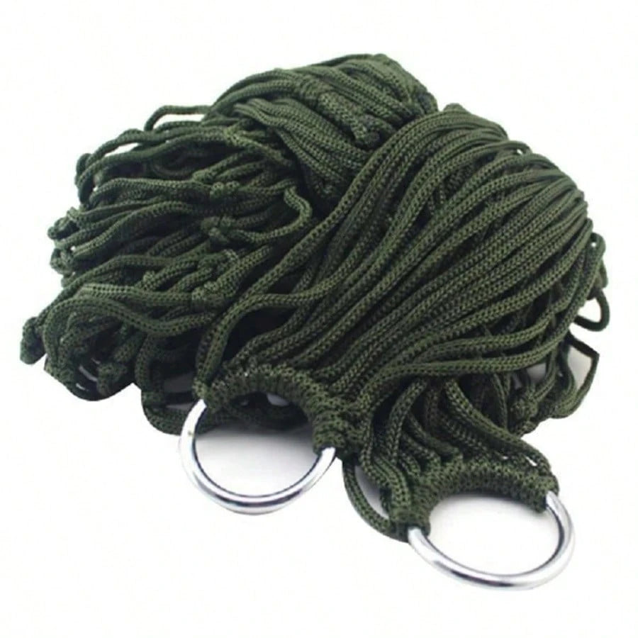Nylon Rope Mesh Hammock, Outdoor Sleeping Net Bed, Portable Camping Garden Beach Yard Travel Hammock, Hanging Bed Swing