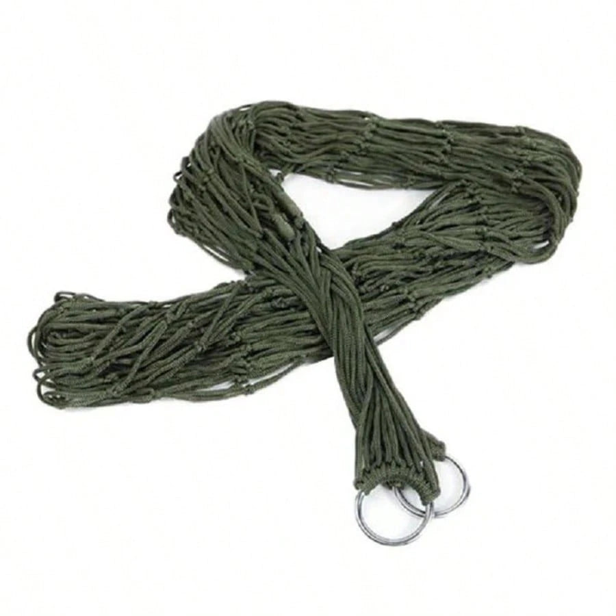 Nylon Rope Mesh Hammock, Outdoor Sleeping Net Bed, Portable Camping Garden Beach Yard Travel Hammock, Hanging Bed Swing