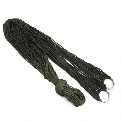 Nylon Rope Mesh Hammock, Outdoor Sleeping Net Bed, Portable Camping Garden Beach Yard Travel Hammock, Hanging Bed Swing