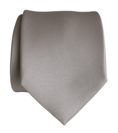 Oyster solid color necktie, light grey tie by Cyberoptix Tie Lab