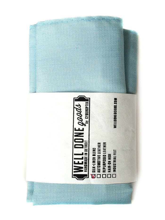 Pale turquoise linen wedding pocket square, cyberoptix