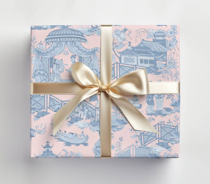Pink and Blue Jardin Gift Wrap