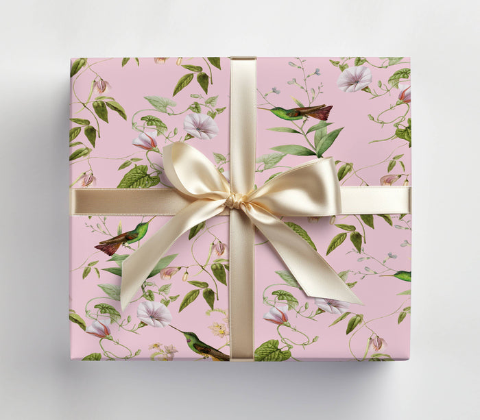 Pink Chinoiserie Bird Gift Wrap