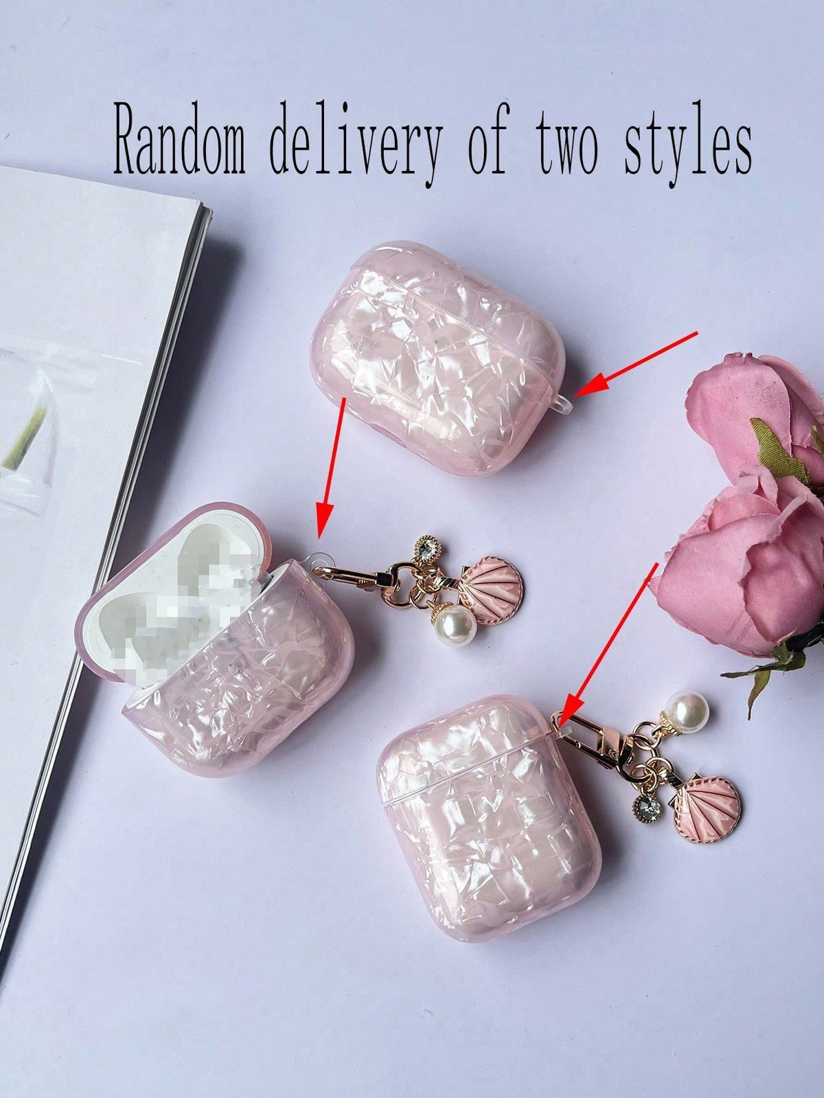 Pink Seashell Pattern Protective Case Compatible With Apple Pro 3, Pro 2, And 4 Earphone Cover