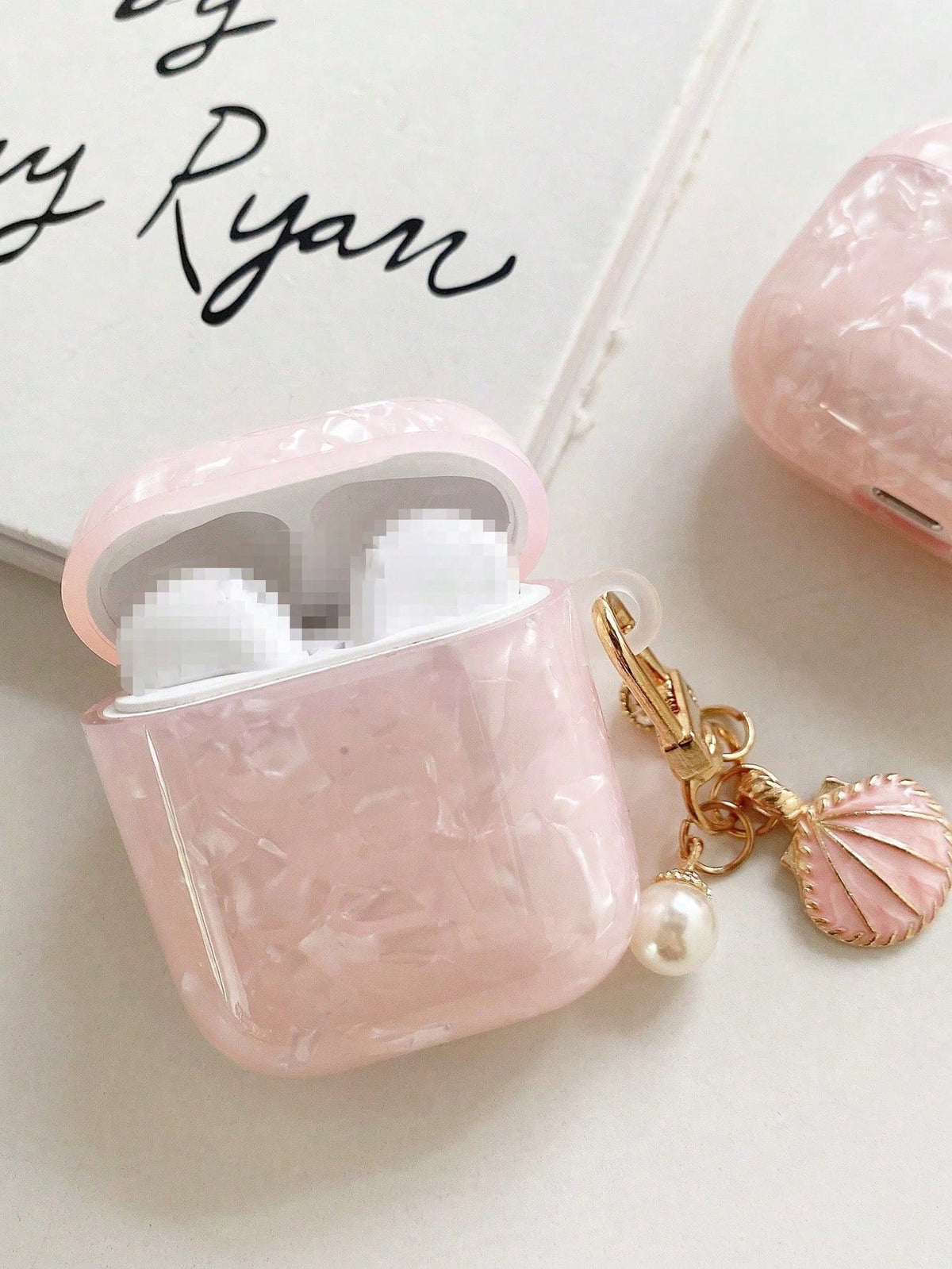 Pink Seashell Pattern Protective Case Compatible With Apple Pro 3, Pro 2, And 4 Earphone Cover