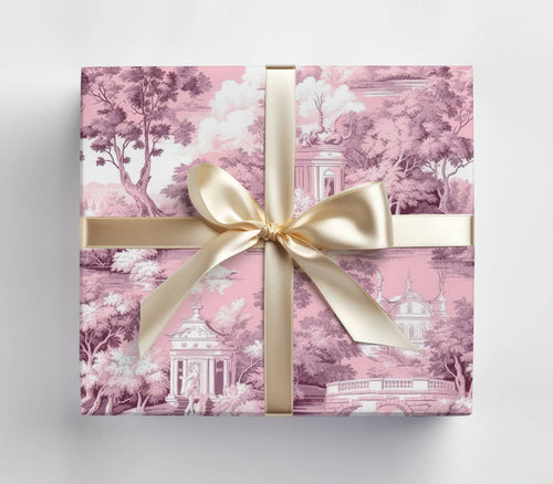 Pink Toile Gift Wrap