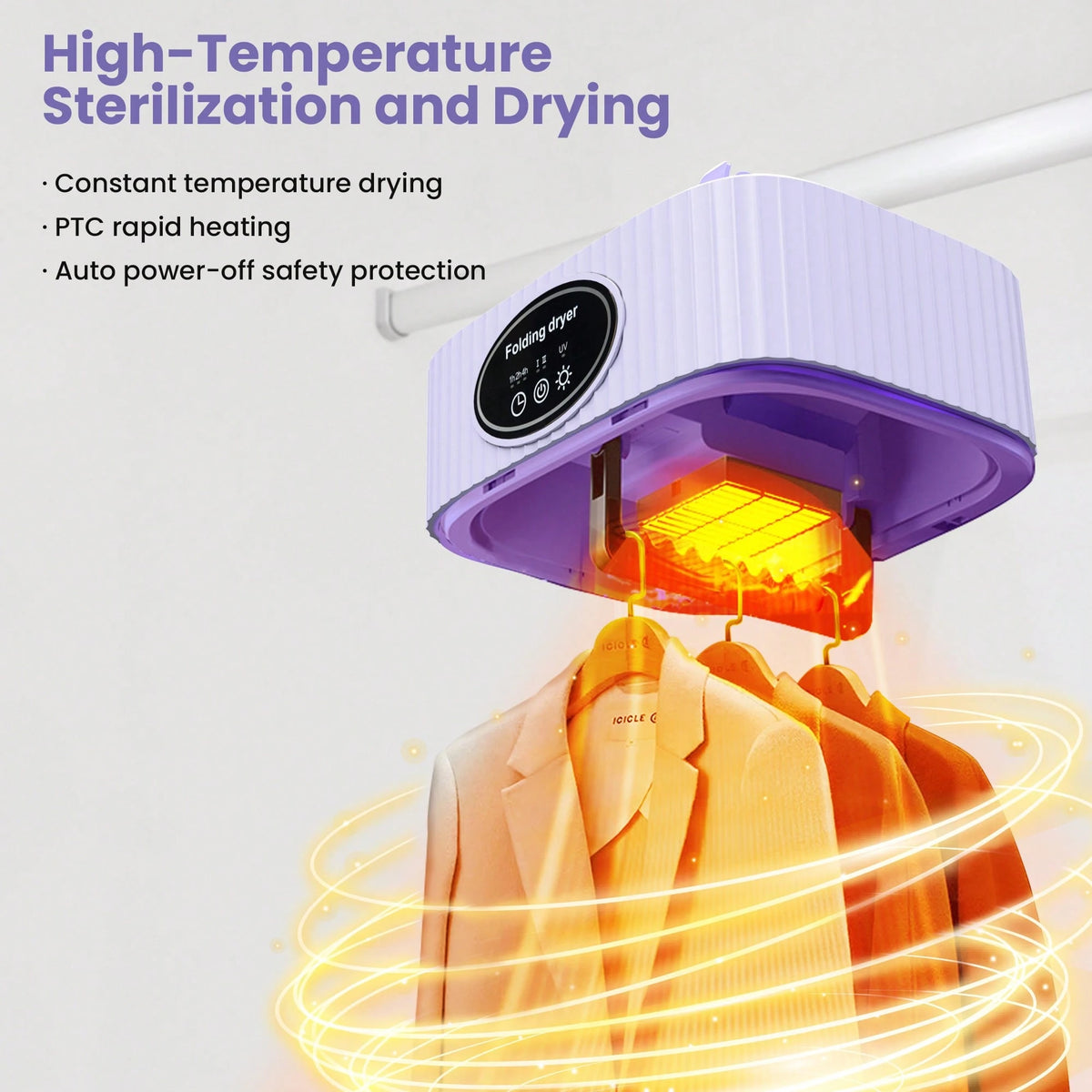 Portable Clothes Dryer, Mini Dryers For Laundry, Small Foldable Electric Compact Drying Machine For Travel,RV, Home And Apartment, With Dry Bag- Purple