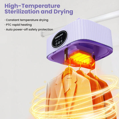 Portable Clothes Dryer, Mini Dryers For Laundry, Small Foldable Electric Compact Drying Machine For Travel,RV, Home And Apartment, With Dry Bag- Purple