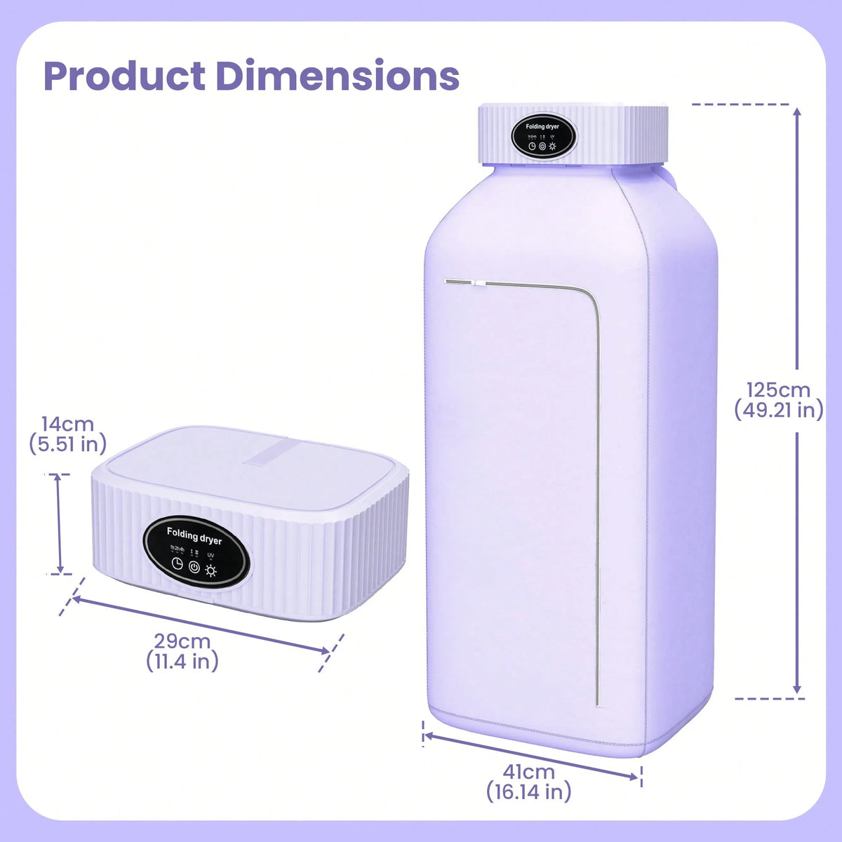 Portable Clothes Dryer, Mini Dryers For Laundry, Small Foldable Electric Compact Drying Machine For Travel,RV, Home And Apartment, With Dry Bag- Purple