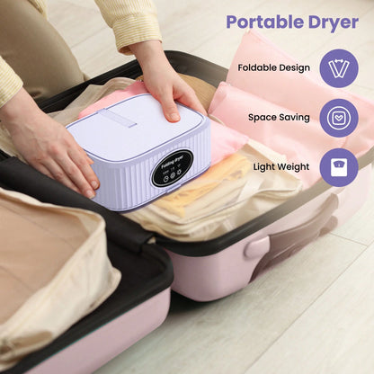 Portable Clothes Dryer, Mini Dryers For Laundry, Small Foldable Electric Compact Drying Machine For Travel,RV, Home And Apartment, With Dry Bag- Purple