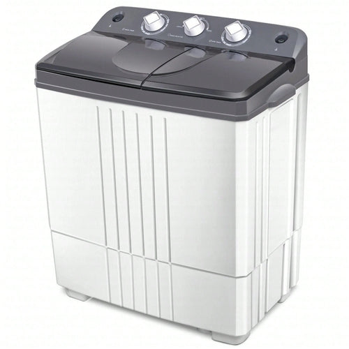 Portable Portable Washing Machine, 20 LBS Twin Tub Laundry Machine, Mini Compact Twin Tub