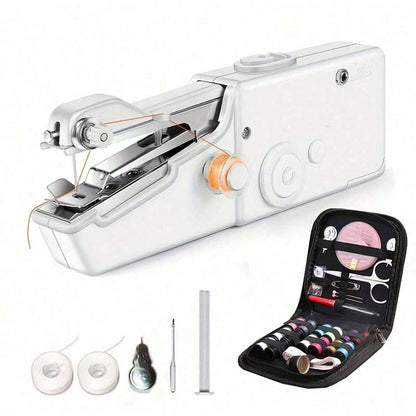 Portable Wireless Mini Sewing Machine, Battery Powered, Lightweight And Easy To Use, Suitable For DIY Clothing And Textile Projects, Ideal For Beginners And Adults (Batteries Not Included)
