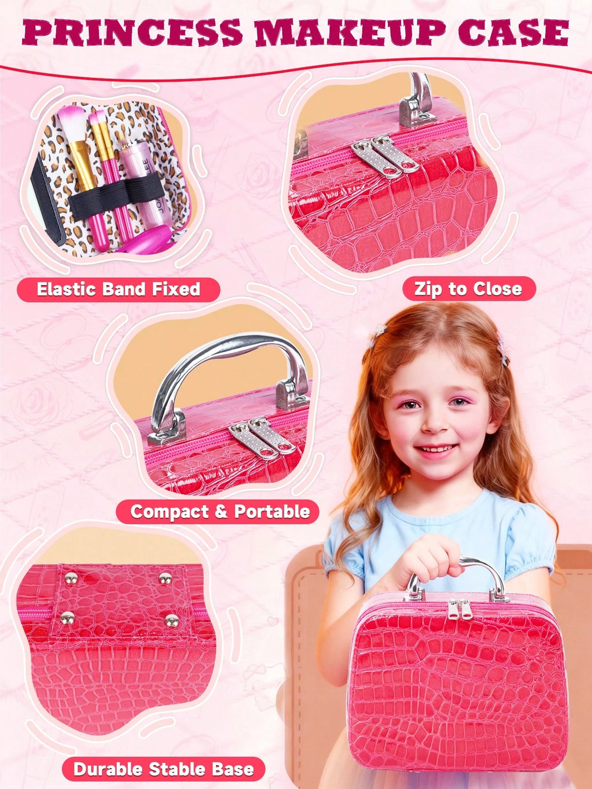 Pretend Makeup For Toddlers, Toys Play Makeup Set For Kids, Toddler Makeup Kit Pretend, Birthday Gifts Toys For 3 4 5 6 7 8+ Year Old Girls (Not Real Makeup)