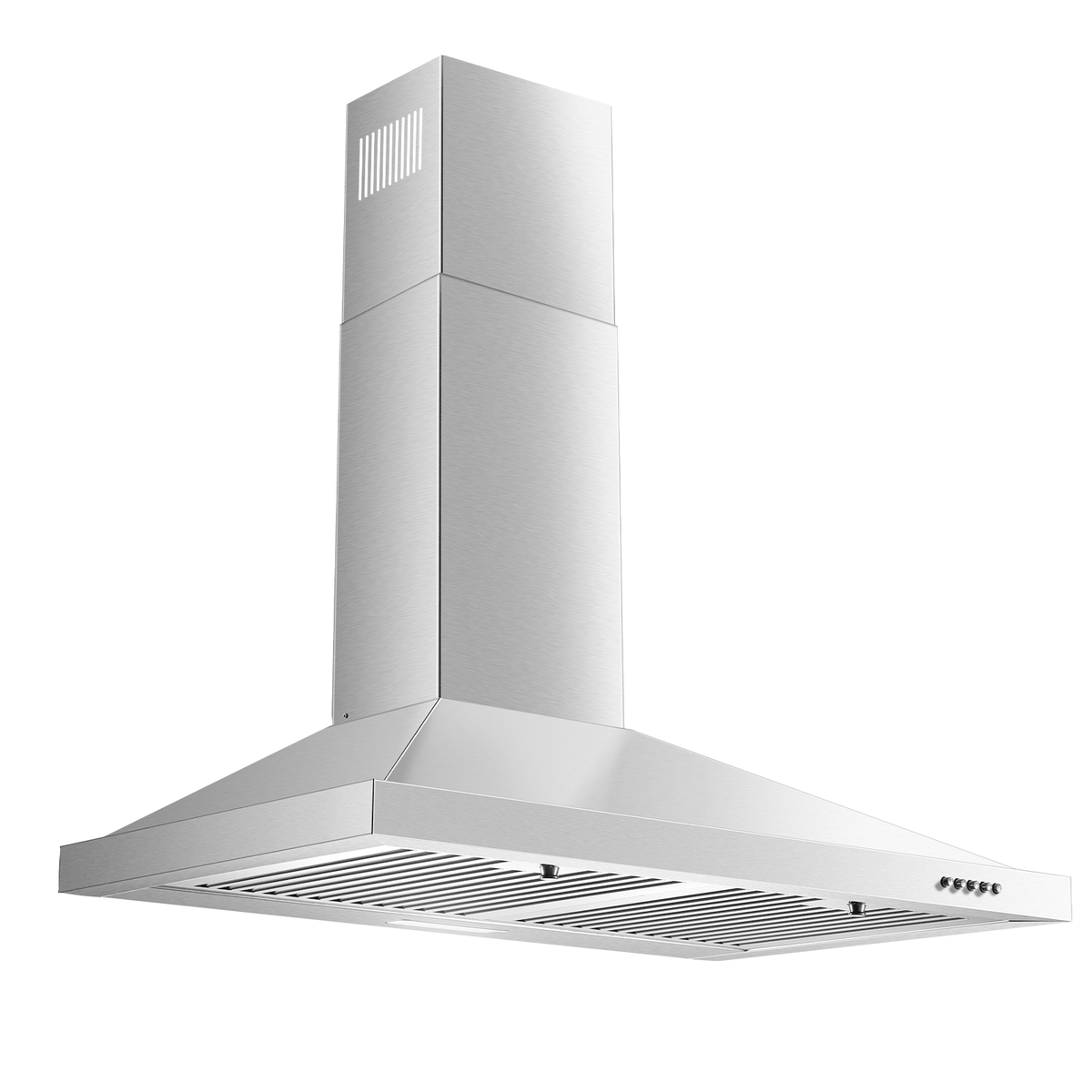 Range Hood 30 Inch, Wall Mount Range Hood Ducted/Ductless, Kitchen Hood In Stainless Steel, Vent Hood With Baffle Filters, 3 Speed Fan, Push Button Control, LED Light