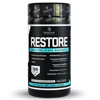 Sascha Fitness - Restore Cortisol Night Support | Suplemento para Ejercicio