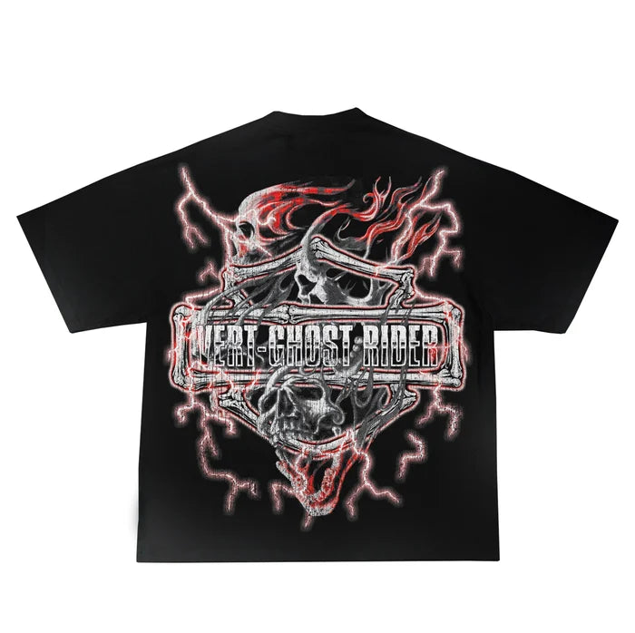 RETRO VERT RED SKULL SHIRT-BLACK