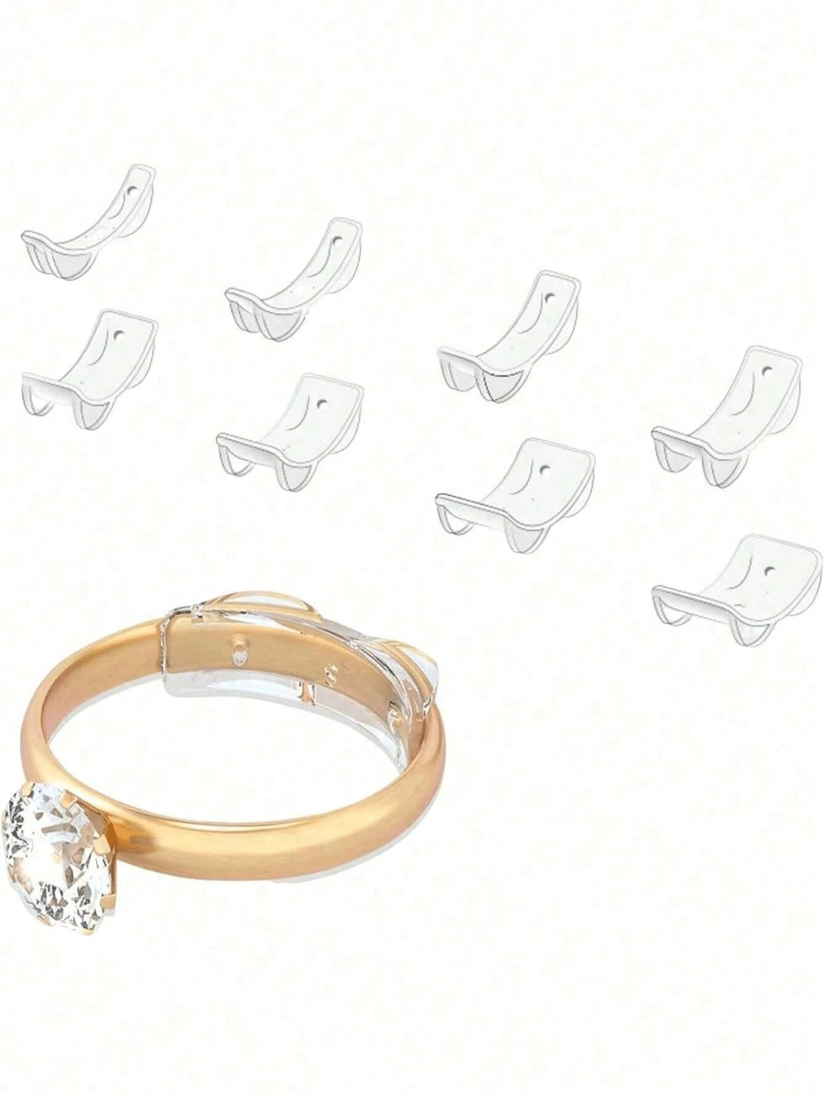 Ring Adjuster, Jewelry Ring Accessories, Reusable, Suitable For Various Ring Styles, Comes With Transparent Storage Box As Gift