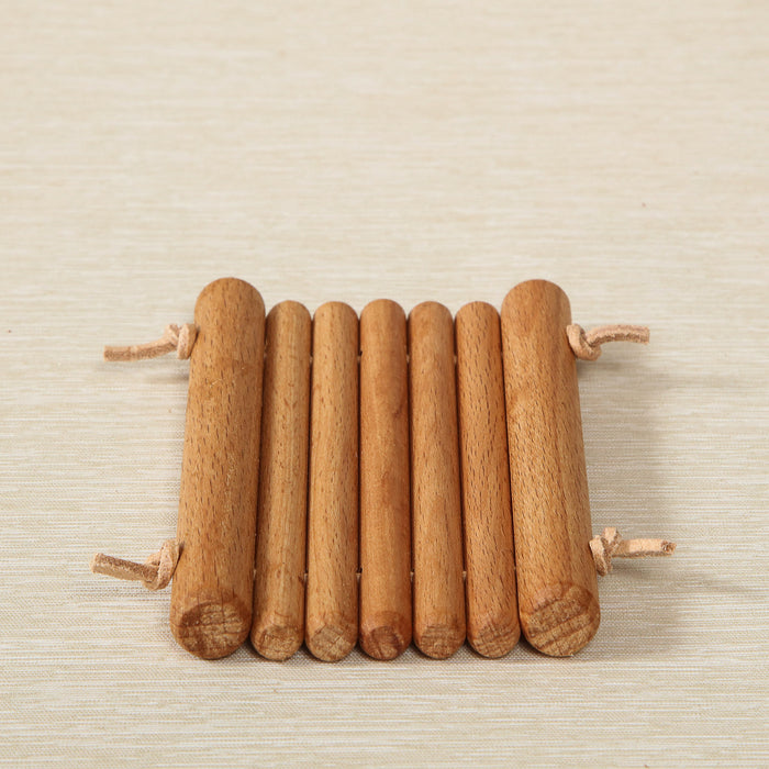 Rolled Beech & Leather Soap dish