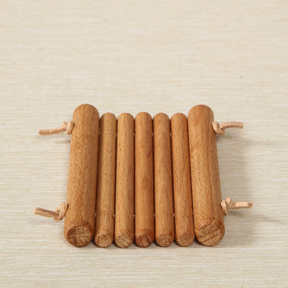 Rolled Beech & Leather Soap dish