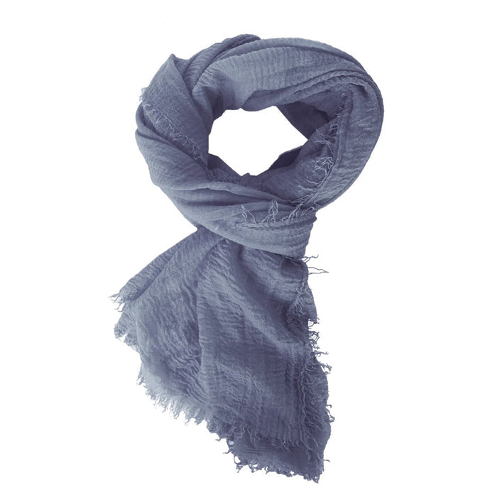 Rubyzaar Boho Organic Shawl - Denim unraveled
