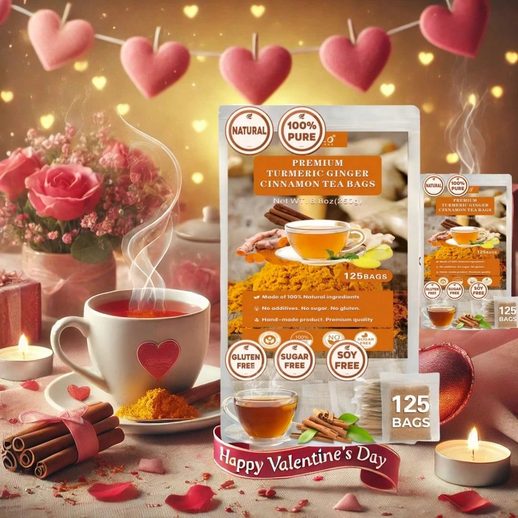 Seelo (125bags, 250g) Premium Turmeric, Ginger, Cinnamon Blend Tea Bags, Natural & No Additives & Caffeine Free.