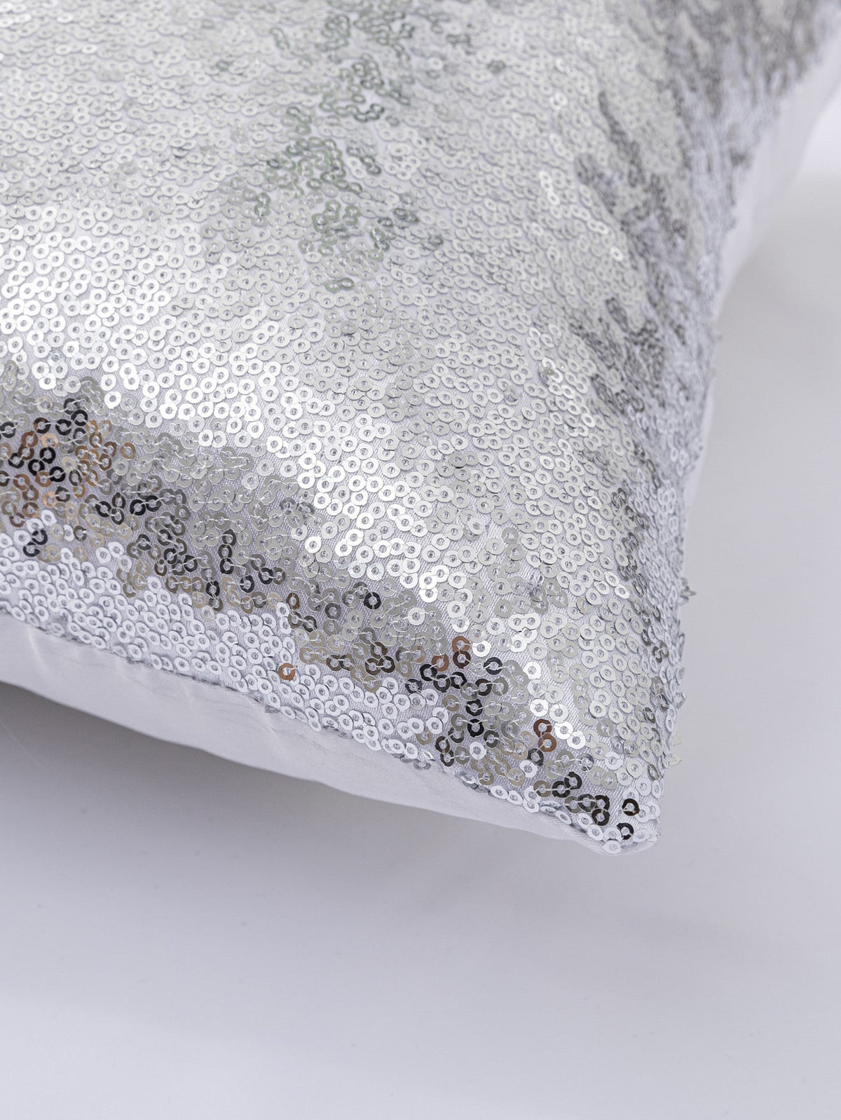 Sequin Cushion Cover Without Filler, Silver Throw Pillow Case, For Sofa, Living Room