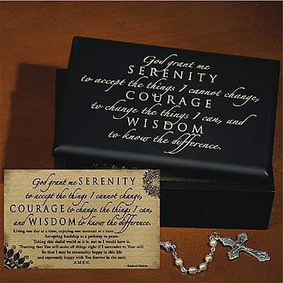 Serenity Prayer Wood Keepsake Box