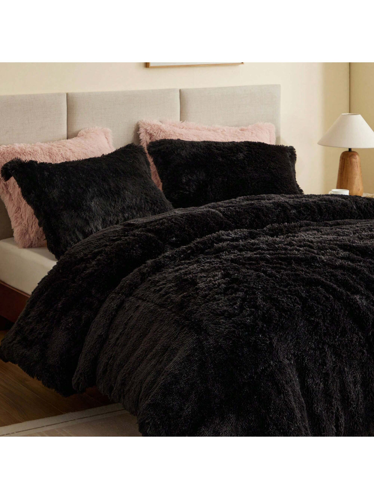 Shaggy Faux Fur 2/3 Pieces Bedding Comforter Set,Modern Casual Ultra-Soft Fluffy With Matching Sham,All-Season Home Textile For Bedrooms,2-Piece Set For Twin/Twin XL Size,3-Piece Set For Full-Queen-Ki