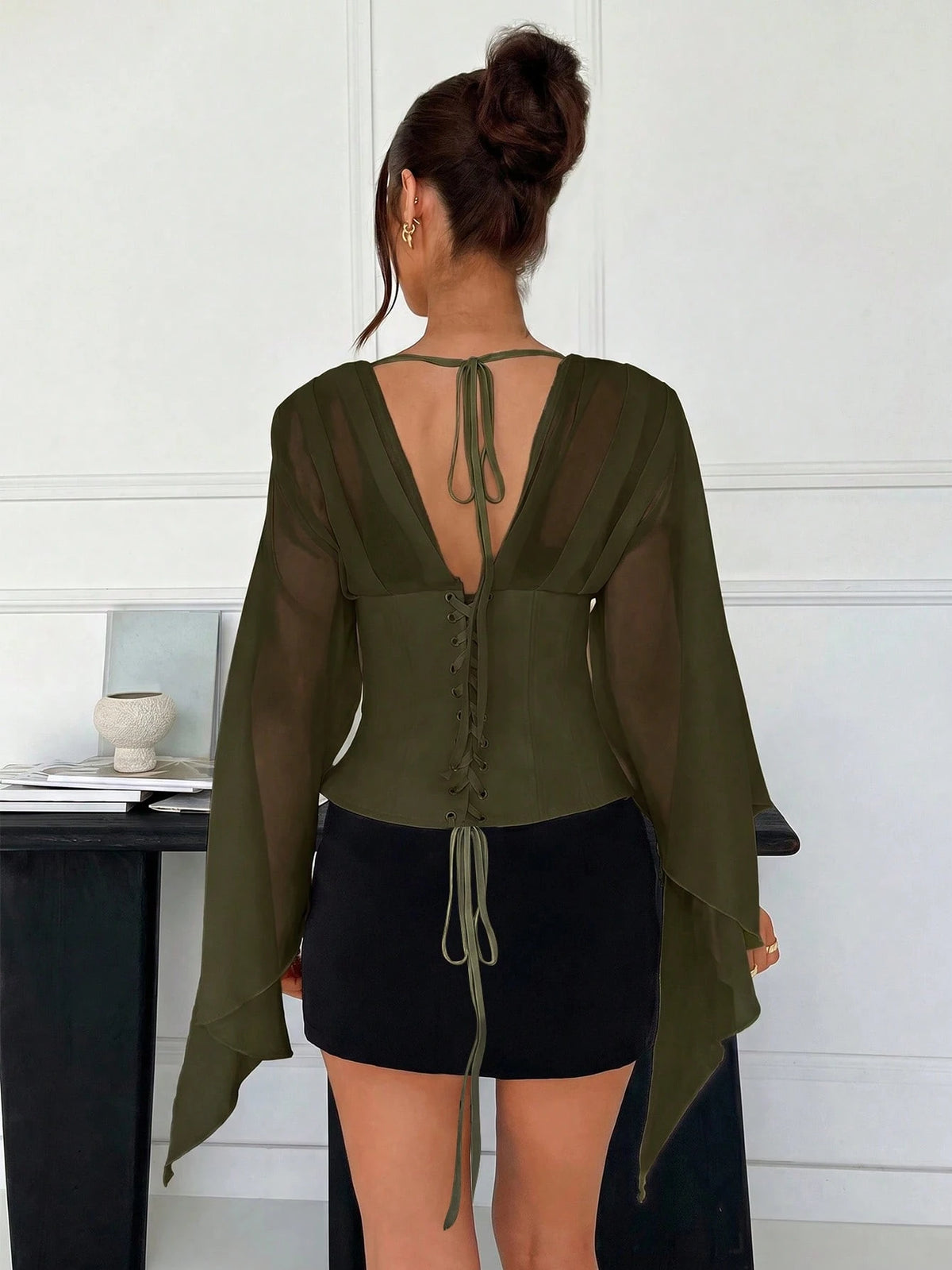 Siren Gaze Summer Solid Color Fitted Bustier Blouse Shrug Shirt, Elegant Women's Wedding Outerwear Bustier