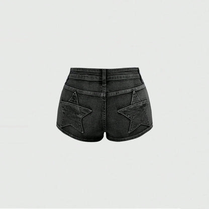 Skinny Versatile Shorts Retro Personalized Street Pattern Embroidery Spring And Summer Denim Shorts Women