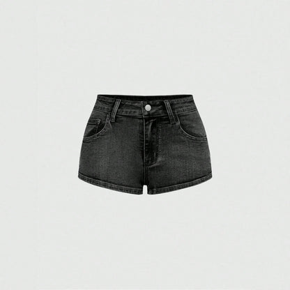 Skinny Versatile Shorts Retro Personalized Street Pattern Embroidery Spring And Summer Denim Shorts Women