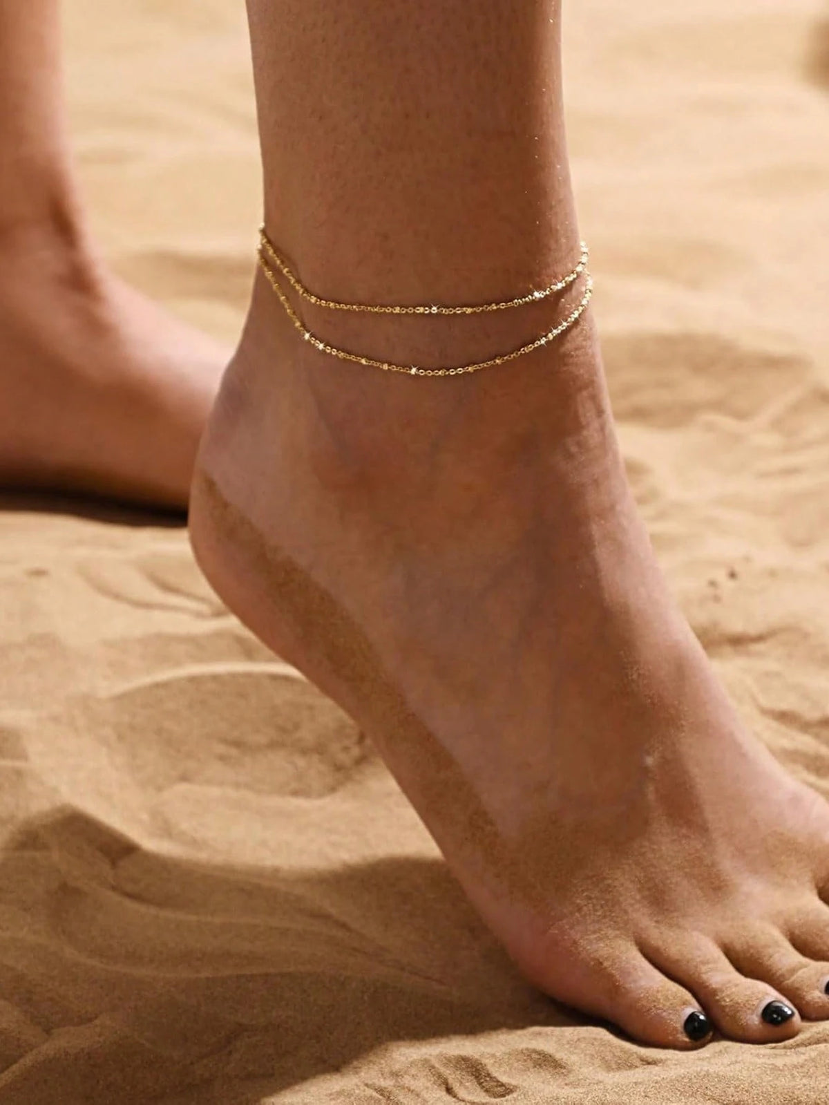 Sliver Plated Multilayer Anklet Set For Women, Waterproof Anklet Bracelet Set, Tarnish Resistant, Summer Beach Jewelry Gift Silver Elegant Anklet