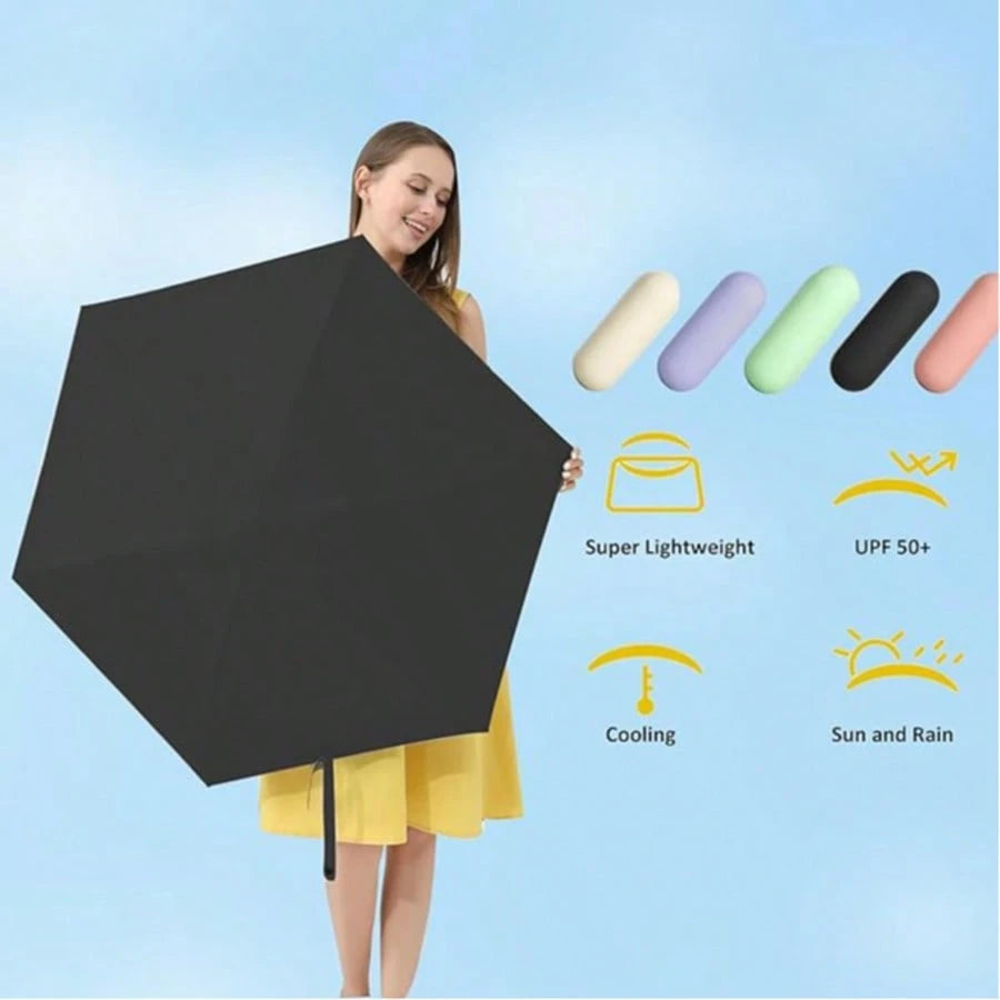 Small Compact Umbrella For Women- Foldable Travel Umbrella With UPF 50+ UV Protection, Rainproof & Sunproof, Ideal For Backpack, Purse & Beach Trips