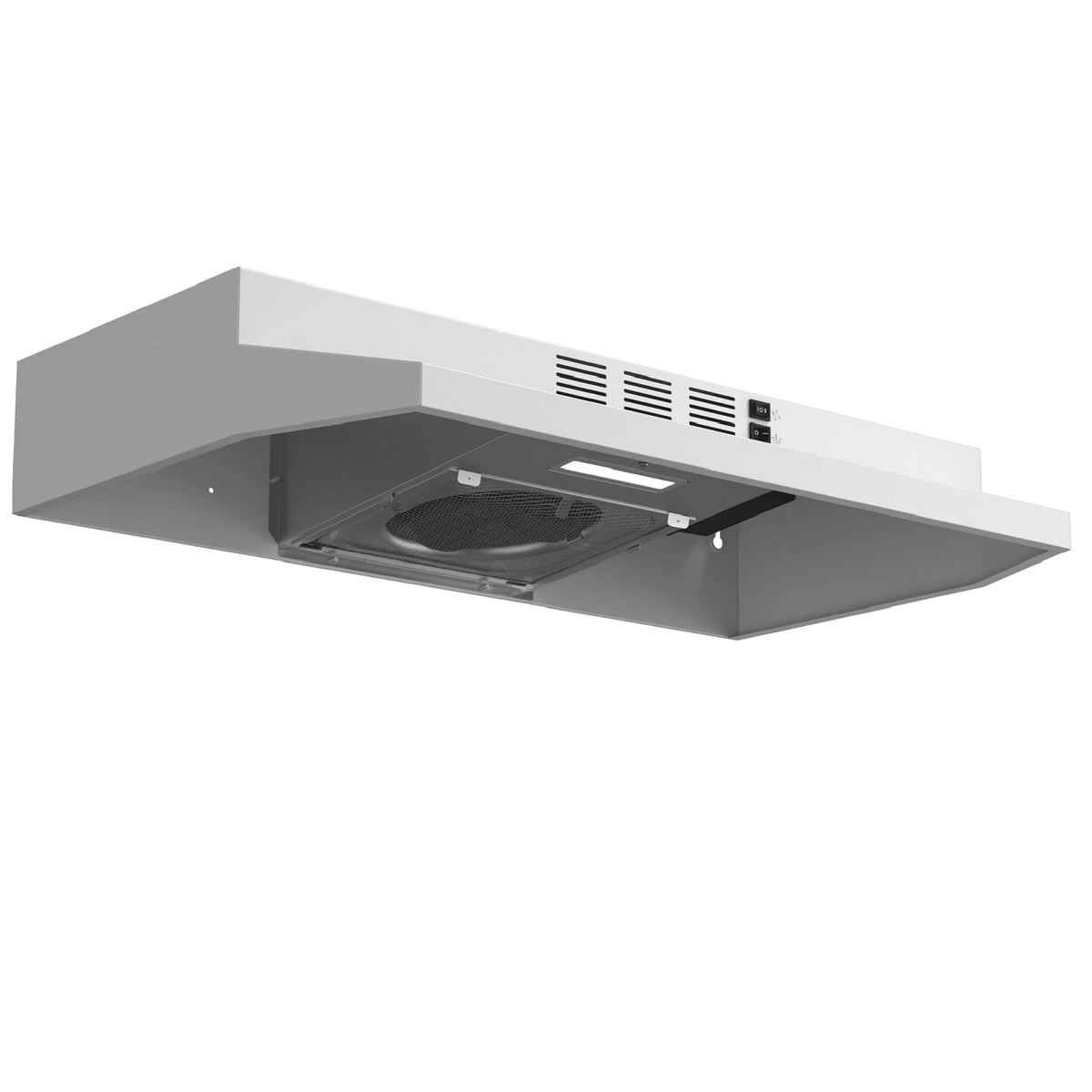 SNDOAS 30 Inch Under Cabinet Range Hood, Ducted/Ductless Convertible Kitchen Hood, Stainless Steel Vent Hood With LED Light,Under Cabinet Hood With 2 Speed Exhaust Fan,White