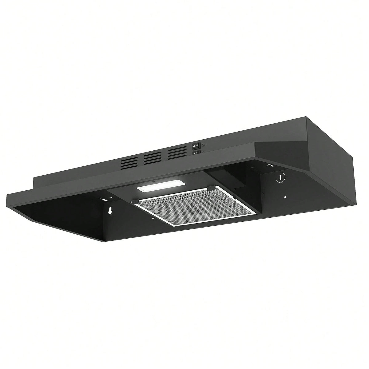 SNDOAS Range Hood 30 Inch Under Cabinet, Ducted/Ductless Convertible Kitchen Hood, Stainless Steel Vent Hood With LED Light,Under Cabinet Hood With 2 Speed Exhaust Fan,Black